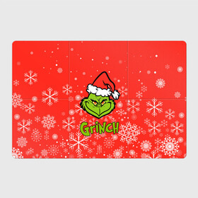 Магнитный плакат 3Х2 с принтом Grinch Red. в Тюмени, Полимерный материал с магнитным слоем | 6 деталей размером 9*9 см | 2022 | grinch | happy new year | merry christmas | год тигра | гринч | зима близко | нг | новогодний | новый год | новый год 2022 | рождество | снег | снежинки