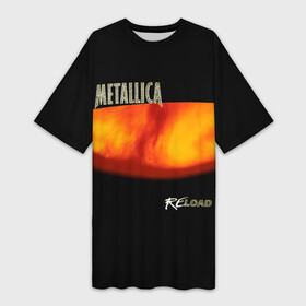 Платье-футболка 3D с принтом Metallica ReLoad в Тюмени,  |  | hard | heavy | james hetfield | kirk hammett | lars ulrich | metallica | music | robert trujillo | rock band | thrash | thrashmetal | альбом | джеймс хэтфилд | кирк хэмметт | ларс ульрих | метал | металика | металлика | музыка | роберт трухильо | рок груп