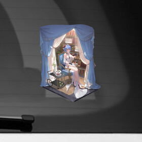 Наклейка на автомобиль с принтом Уголок Гань Юй в Тюмени, ПВХ |  | genshin impact | арт | гань юй | козочка | кокосовая коза | комната | комната девушки | ли юэ | отдых | рисунок | уголок персонажа