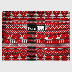 Плед 3D с принтом Porn Hub новогодний в Тюмени, 100% полиэстер | закругленные углы, все края обработаны. Ткань не мнется и не растягивается | deer | holiday | new year | pattern | новый год | олень | праздник | узор
