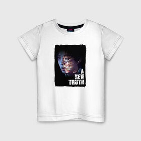 Детская футболка хлопок с принтом Чон Джин Су в Тюмени, 100% хлопок | круглый вырез горловины, полуприлегающий силуэт, длина до линии бедер | глава | культ | лицо | надпись | персонаж