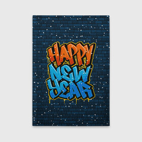 Обложка для автодокументов с принтом С Новым Годом граффити / Happy New Year graffiti в Тюмени, натуральная кожа |  размер 19,9*13 см; внутри 4 больших “конверта” для документов и один маленький отдел — туда идеально встанут права | Тематика изображения на принте: graffiti | wall | граффити | зима | новый год | рождество | снег | снежинка | стена