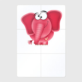 Магнитный плакат 2Х3 с принтом Розовая слониха Cotton Theme в Тюмени, Полимерный материал с магнитным слоем | 6 деталей размером 9*9 см | африка | для девушек | для детей | женское | животные | природа | розовое | розовый слон | слон | слониха | смешной слон