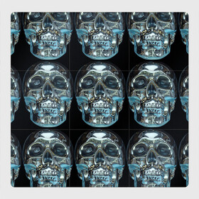 Магнитный плакат 3Х3 с принтом Skulls pattern 2028 в Тюмени, Полимерный материал с магнитным слоем | 9 деталей размером 9*9 см | fashion | future | pattern | skull | vanguard | авангард | будущее | мода | стекло | узор | череп