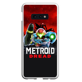 Чехол для Samsung S10E с принтом Space Fight | Metroid Dread в Тюмени, Силикон | Область печати: задняя сторона чехла, без боковых панелей | Тематика изображения на принте: game | logo | mercurysteam | metroid | metroid dread | metroid fusion | samus aran | игра | компьютерная игра | лого | логотип | метроид | метроид дреад | мэтроид | мэтройдо дореддо | самус аран | эмблема