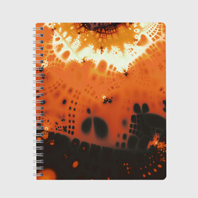 Тетрадь с принтом Коллекция Journey Оранжевый взрыв 126-3 2 в Тюмени, 100% бумага | 48 листов, плотность листов — 60 г/м2, плотность картонной обложки — 250 г/м2. Листы скреплены сбоку удобной пружинной спиралью. Уголки страниц и обложки скругленные. Цвет линий — светло-серый
 | Тематика изображения на принте: abstraction | black | bright | fractal | orange | абстракция | на витрину | оранжевый | фрактал | черный | яркий