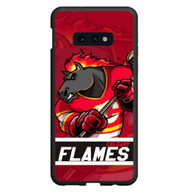 Чехол для Samsung S10E с принтом Калгари Флэймз Calgary Flames в Тюмени, Силикон | Область печати: задняя сторона чехла, без боковых панелей | Тематика изображения на принте: calgary | calgary flames | flames | hockey | nhl | usa | калгари | калгари флэймз | нхл | спорт | сша | флэймз | хоккей | шайба