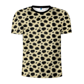 Мужская футболка 3D спортивная с принтом Шкура Леопарда (Leopard) в Тюмени, 100% полиэстер с улучшенными характеристиками | приталенный силуэт, круглая горловина, широкие плечи, сужается к линии бедра | Тематика изображения на принте: jaguar | leopard | ocelot | predator | гепард | дикая кошка | животное | зверь | кот | леопард | леопардовые пятна | оцелот | хищная кошка | хищник | ягуар
