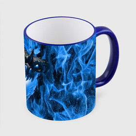 Кружка с принтом Дракон в синем пламени Dragon in blue flame в Тюмени, керамика | ёмкость 330 мл | dragon | дракон | миф | монстр | огонь | пламя | фэнтези