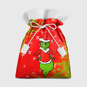 Подарочный 3D мешок с принтом Новогодний Grinch на танцполе. в Тюмени, 100% полиэстер | Размер: 29*39 см | 2022 | grinch | happy new year | merry christmas | год тигра | гринч | зима близко | нг | новогодний | новый год | новый год 2022 | рождество | снег | снежинки