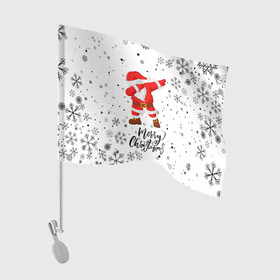 Флаг для автомобиля с принтом Santa Dabbing идет снег. в Тюмени, 100% полиэстер | Размер: 30*21 см | 2022 | dabbing | happy new year | merry christmas | santa dabbing | год тигра | зима близко | нг | новогодний | новогодний тигр | новый год | новый год 2022 | рождество | символ 2022 года | снег | снежинки
