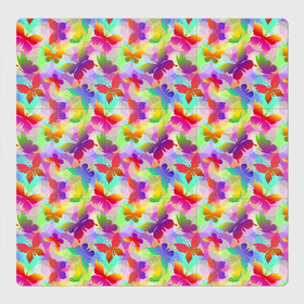 Магнитный плакат 3Х3 с принтом Разноцветные Бабочки (Color) в Тюмени, Полимерный материал с магнитным слоем | 9 деталей размером 9*9 см | 7 цветов | butterflies | butterfly | color | insects | mole | paints | palette | spectrum | бабочки | колористика | краски | моль | мотылёк | насекомые | палитра | радуга | разноцветные | разноцветные бабочки | спектр | художник