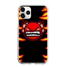 Чехол для iPhone 11 Pro матовый с принтом Geometry Dash Smiley demon в Тюмени, Силикон |  | Тематика изображения на принте: angry | crazy | demon | devil | evil | fire | geometry dash | icons | robtop | smile | геомерия даш | геометри деш | геометри дэш | геометрия дэш | демон | злой смайл | игра геометрия дэш | иконки | огненный | огонь | пламя | платформер