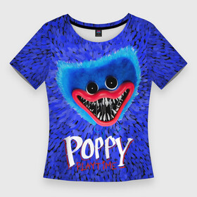 Женская футболка 3D Slim с принтом Хагги Вагги  Поппи Плейтайм в Тюмени,  |  | horror | huggy | playtime | poppy | wuggy | вагги | хагги | хоррор