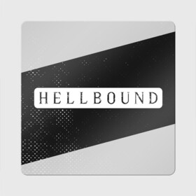 Магнит виниловый Квадрат с принтом HELLBOUND - Полосы в Тюмени, полимерный материал с магнитным слоем | размер 9*9 см, закругленные углы | Тематика изображения на принте: bound | hell | hellbound | netflix | series | ада | зов | корейский | культура | монстры | поп | сериал | сериалы