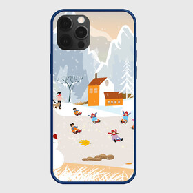 Чехол для iPhone 12 Pro Max с принтом Зимние Забавы 2022 в Тюмени, Силикон |  | Тематика изображения на принте: 2022 | год | дед | дети | зима | коньки | мороз. | новый | праздники | радость | рождество | санки | санта | снег | счастливого
