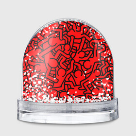 Игрушка Снежный шар с принтом Челопаззл в Тюмени, Пластик | Изображение внутри шара печатается на глянцевой фотобумаге с двух сторон | абстракция | красный | пестрый | пиктограмма | человечки