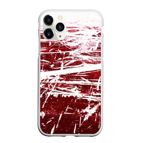 Чехол для iPhone 11 Pro Max матовый с принтом CRAZY RED в Тюмени, Силикон |  | абстракция | красно белый | красный | пестрый | царапины