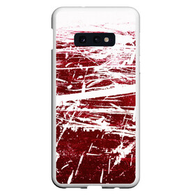 Чехол для Samsung S10E с принтом CRAZY RED в Тюмени, Силикон | Область печати: задняя сторона чехла, без боковых панелей | абстракция | красно белый | красный | пестрый | царапины