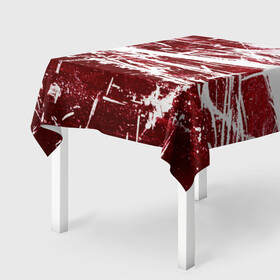 Скатерть 3D с принтом CRAZY RED в Тюмени, 100% полиэстер (ткань не мнется и не растягивается) | Размер: 150*150 см | абстракция | красно белый | красный | пестрый | царапины