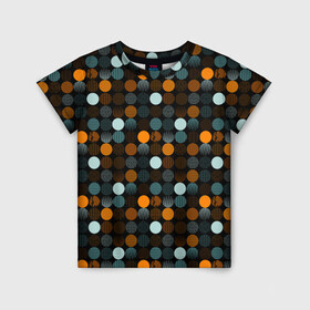 Детская футболка 3D с принтом Монохром в Тюмени, 100% гипоаллергенный полиэфир | прямой крой, круглый вырез горловины, длина до линии бедер, чуть спущенное плечо, ткань немного тянется | геометрия | знаки | круг | кружки | монохром | паттерн