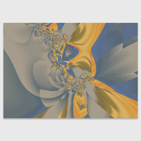 Поздравительная открытка с принтом Орхидеи Небо и песок Абстракция 403-1 в Тюмени, 100% бумага | плотность бумаги 280 г/м2, матовая, на обратной стороне линовка и место для марки
 | abstraction | blue | flowers | fractal | ornament | pattern | yellow | абстракция | желтый | орнамент | узор | фрактал | цветы