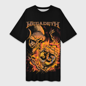 Платье-футболка 3D с принтом Megadeth 35 в Тюмени,  |  | alternative | megadeth | metall | music | rock | альтернатива | мегадез | металл | музыка | рок