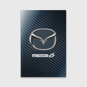 Обложка для паспорта матовая кожа с принтом MAZDA 6 - Карбон в Тюмени, натуральная матовая кожа | размер 19,3 х 13,7 см; прозрачные пластиковые крепления | Тематика изображения на принте: auto | logo | mazda | mazda 6 | moto | symbol | авто | автомобиль | гонки | знак | карбон | лого | логотип | логотипы | мазда | марка | машина | мото | символ | символы