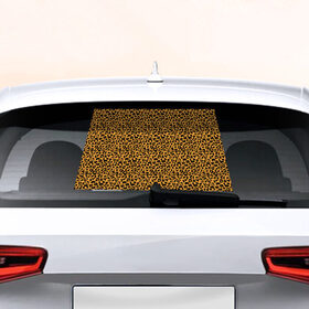 Наклейка на авто - для заднего стекла с принтом Леопард (Leopard) в Тюмени, ПВХ | Точные размеры наклейки зависят от выбранного изображения (ширина не больше 75 мм, высота не больше 45 мм) | jaguar | leopard | ocelot | predator | гепард | дикая кошка | животное | зверь | кот | леопард | леопардовые пятна | оцелот | хищная кошка | хищник | ягуар