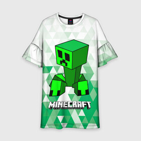 Детское платье 3D с принтом Minecraft Creeper ползучий камикадзе в Тюмени, 100% полиэстер | прямой силуэт, чуть расширенный к низу. Круглая горловина, на рукавах — воланы | creeper | green minecraft | minecraft | minecraft creeper | minecraft dungeons | детские игры | зеленый майнкрафт | камикадзе | крипер | крипер майнкрафт | криппер | майнкрафт крипер | майнкрафт подземелье | минекрафт | мобы