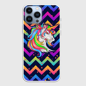 Чехол для iPhone 13 Pro Max с принтом Cерьезный Единорог   Frowning Unicorn в Тюмени,  |  | Тематика изображения на принте: angry | neon | unicorn | единорог | злой | кислотный | конь | лошадь | неон | пони | радуга | радужный | сердитый | серьезный | хмурый | юникорн