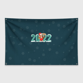 Флаг-баннер с принтом Новый год 2022 | Год тигра в Тюмени, 100% полиэстер | размер 67 х 109 см, плотность ткани — 95 г/м2; по краям флага есть четыре люверса для крепления | 2022 | christmas | new year | год тигра | наступающий год | новогодний | новый год | рождественский | рождество | рождество христово | с новым годом | святки | тигр | тигренок