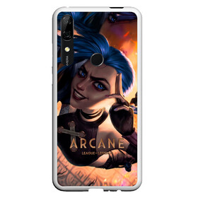 Чехол для Honor P Smart Z с принтом Arcane - Джинкс (Паудер) в Тюмени, Силикон | Область печати: задняя сторона чехла, без боковых панелей | animated | arcane | games | league | legends | netflix | of | riot | аркейн | заун | мультсериал | пилтовер | сериал | фантастика | фэнтези