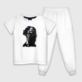 Детская пижама хлопок с принтом профиль Adele в Тюмени, 100% хлопок |  брюки и футболка прямого кроя, без карманов, на брюках мягкая резинка на поясе и по низу штанин
 | девушка | имя | надпись | певица | профиль