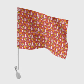 Флаг для автомобиля с принтом Милый вязаный тигр в Тюмени, 100% полиэстер | Размер: 30*21 см | tiger | вязанка | вязаный узор | паттерн | символ года | тигр