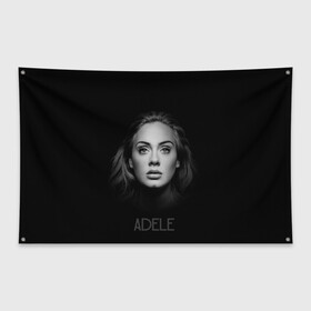 Флаг-баннер с принтом Портрет Адель в Тюмени, 100% полиэстер | размер 67 х 109 см, плотность ткани — 95 г/м2; по краям флага есть четыре люверса для крепления | взгляд | глаза | девушка | имя | лицо