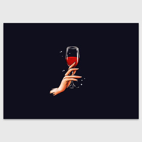 Поздравительная открытка с принтом Пьём? в Тюмени, 100% бумага | плотность бумаги 280 г/м2, матовая, на обратной стороне линовка и место для марки
 | Тематика изображения на принте: 2022 | бокал вина | вино | нг | новогодний | новый год
