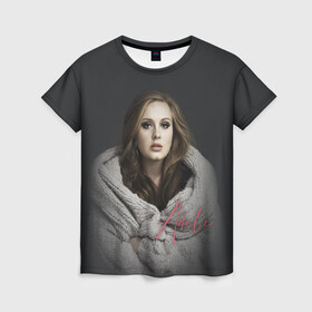 Женская футболка 3D с принтом Фото Адель в Тюмени, 100% полиэфир ( синтетическое хлопкоподобное полотно) | прямой крой, круглый вырез горловины, длина до линии бедер | девушка | имя | певица | свитер | фото