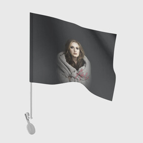 Флаг для автомобиля с принтом Фото Адель в Тюмени, 100% полиэстер | Размер: 30*21 см | девушка | имя | певица | свитер | фото