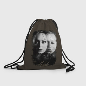 Рюкзак-мешок 3D с принтом Mirage Adele в Тюмени, 100% полиэстер | плотность ткани — 200 г/м2, размер — 35 х 45 см; лямки — толстые шнурки, застежка на шнуровке, без карманов и подкладки | взгляд | имя | лицо | мираж | надпись