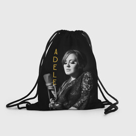 Рюкзак-мешок 3D с принтом Певица Adele в Тюмени, 100% полиэстер | плотность ткани — 200 г/м2, размер — 35 х 45 см; лямки — толстые шнурки, застежка на шнуровке, без карманов и подкладки | девушка | имя | микрофон | надпись | певица