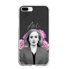 Чехол для iPhone 7Plus/8 Plus матовый с принтом Flowers Adele в Тюмени, Силикон | Область печати: задняя сторона чехла, без боковых панелей | Тематика изображения на принте: имя | надпись | певица | текстура | цветы