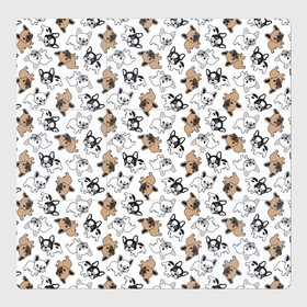 Магнитный плакат 3Х3 с принтом Бульдожики в Тюмени, Полимерный материал с магнитным слоем | 9 деталей размером 9*9 см | Тематика изображения на принте: animal | bulldog | dog | french bulldog | french bulldog p | pit bull | бойцовская собака | бульдог | год собаки | друг человека | животное | зверь | кинолог | пёс | питбуль | собака французский бульдог | собаковод