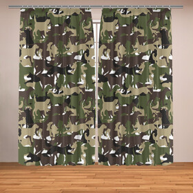 Фотошторы с принтом Камуфляж из Собак (Camouflage) в Тюмени, Блэкаут (светозащита 90%) / Габардин (светозащита 40% | 2 полотна шириной по 145 см; Высота 200-300 см; Крепление: шторная лента (на крючки); | animal | camouflage | dog | military camouflage | барбос | бобик | военный камуфляж | год собаки | друг человека | животное | зверь | ищейка | камуфляж | кинолог | кость | лайка | милитари | охотничий камуфляж | пёс