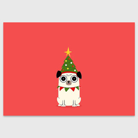 Поздравительная открытка с принтом Новогодний Мопс   Пёсик в Тюмени, 100% бумага | плотность бумаги 280 г/м2, матовая, на обратной стороне линовка и место для марки
 | 2021 | 2022 | bite me | christmas | marry christmas | new year | в топе | герлянды | для друга | елка | кусь | мопс | нг | новогодний мопс | новогодний свитер | новый год | пёсик | песк | подарок | пряник | пряня | псина