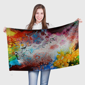 Флаг 3D с принтом ЦветоТрэш в Тюмени, 100% полиэстер | плотность ткани — 95 г/м2, размер — 67 х 109 см. Принт наносится с одной стороны | абстракция | молодежный | пестрый | цветной | яркий