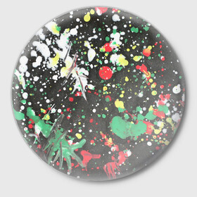 Значок с принтом Кляксомания в Тюмени,  металл | круглая форма, металлическая застежка в виде булавки | Тематика изображения на принте: абстракция | кляксы | мазки | пестрый | пятна | цветной