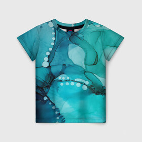 Детская футболка 3D с принтом Глюки водолаза в Тюмени, 100% гипоаллергенный полиэфир | прямой крой, круглый вырез горловины, длина до линии бедер, чуть спущенное плечо, ткань немного тянется | абстракция | камуфляж | пестрый | разводы | размытый | салатовый