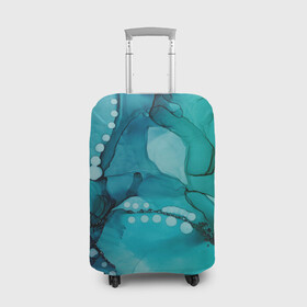Чехол для чемодана 3D с принтом Глюки водолаза в Тюмени, 86% полиэфир, 14% спандекс | двустороннее нанесение принта, прорези для ручек и колес | абстракция | камуфляж | пестрый | разводы | размытый | салатовый