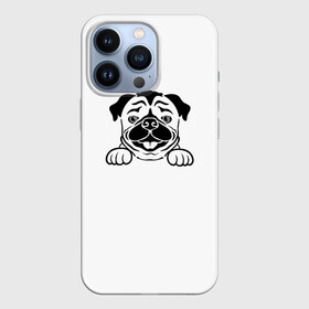 Чехол для iPhone 13 Pro с принтом Милый щенок бульдога в Тюмени,  |  | белый фон | бульдог | восхитительный | животные | золотистый ретривер | лапы | любитель собак | маленький | милые глаза | собака | такса | черный | щенок